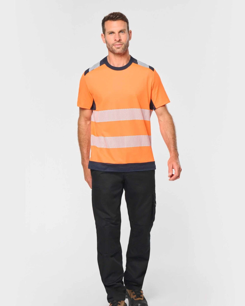 T-shirts WK. DESIGNED TO WORK Gerecycled veiligheids-T-shirt ronde hals korte mouwen unisex voor bedrukking &amp; borduring