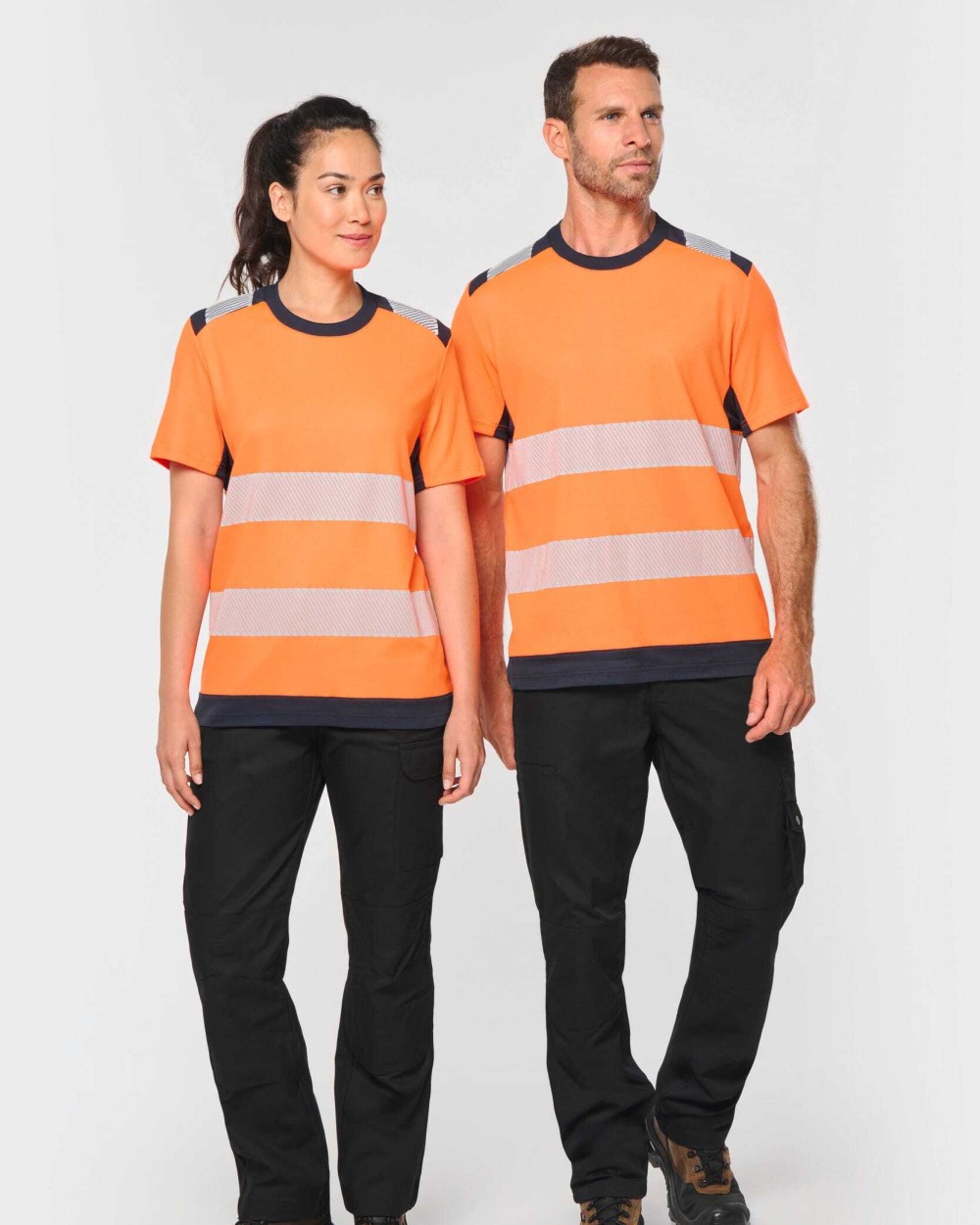 T-shirts WK. DESIGNED TO WORK Gerecycled veiligheids-T-shirt ronde hals korte mouwen unisex voor bedrukking &amp; borduring