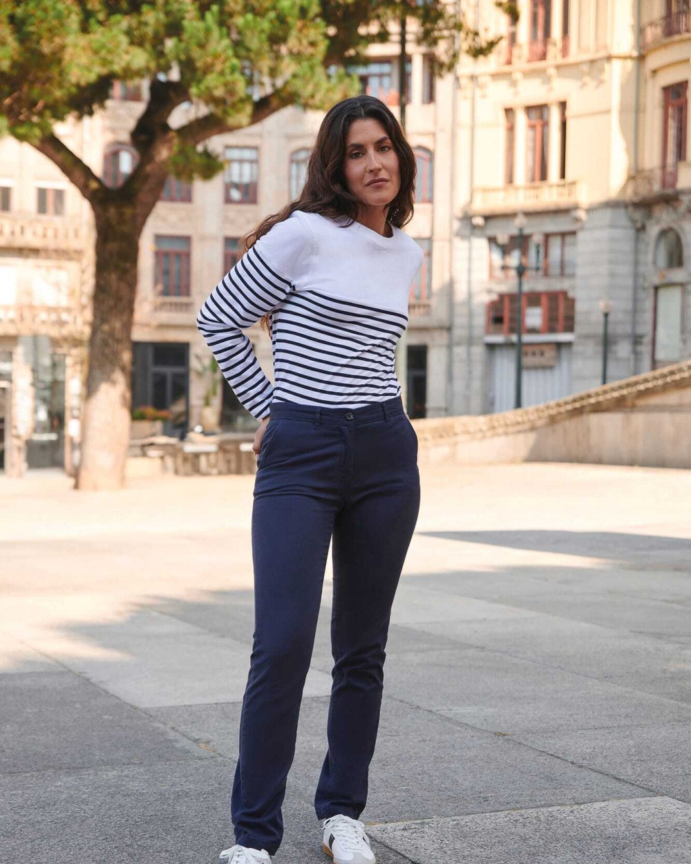 Pantalons personnalisable FRONT ROW Pantalon Chino Stretch Femme