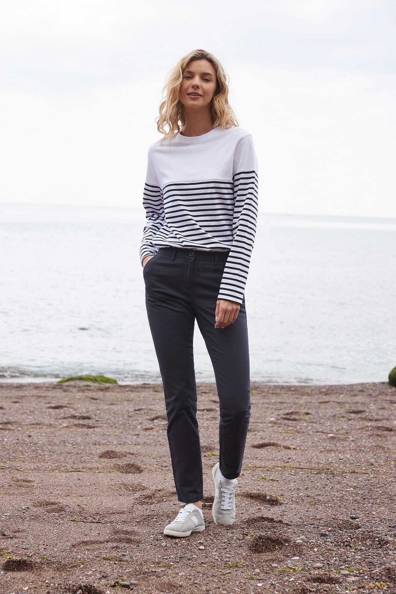 Broeken FRONT ROW Ladies' Stretch Chino Trousers voor bedrukking &amp; borduring