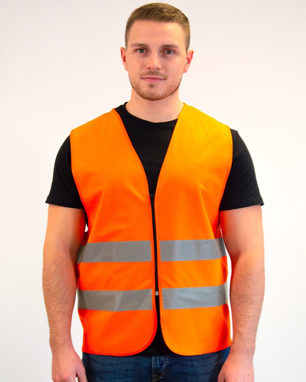 Fluo vestjes FLUOFLASH Safety jacket !! ZIPPER !! voor bedrukking &amp; borduring