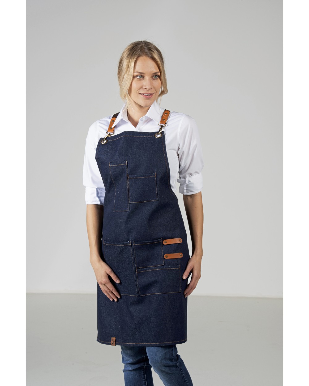 Schorten EXNER Bib Apron Denim voor bedrukking &amp; borduring