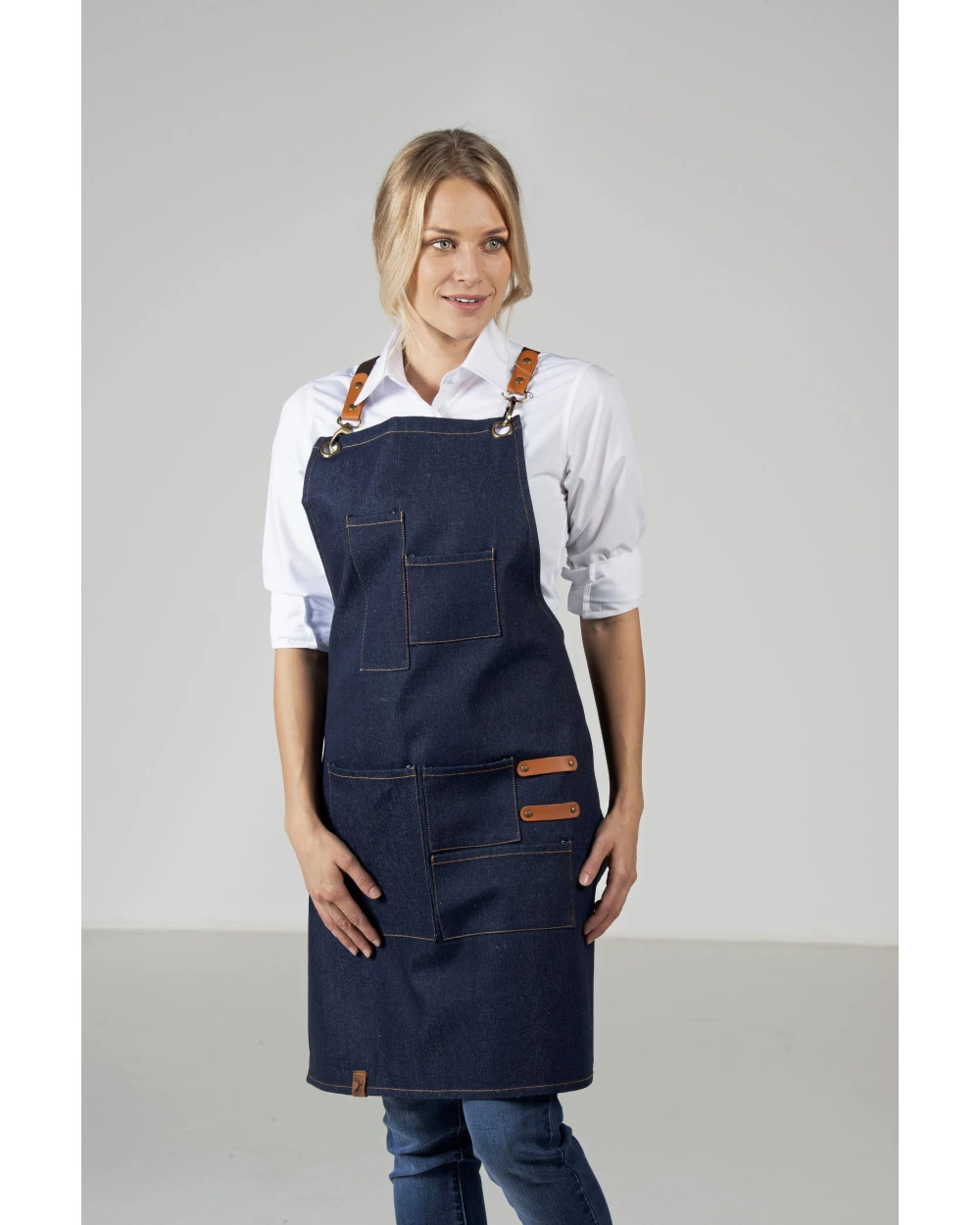 Schorten EXNER Bib Apron Denim voor bedrukking &amp; borduring