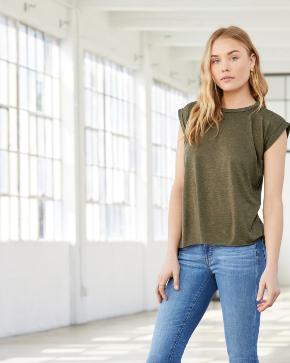 T-Shirts personnalisable BELLA-CANVAS T-shirt Flowy à manches roulottées