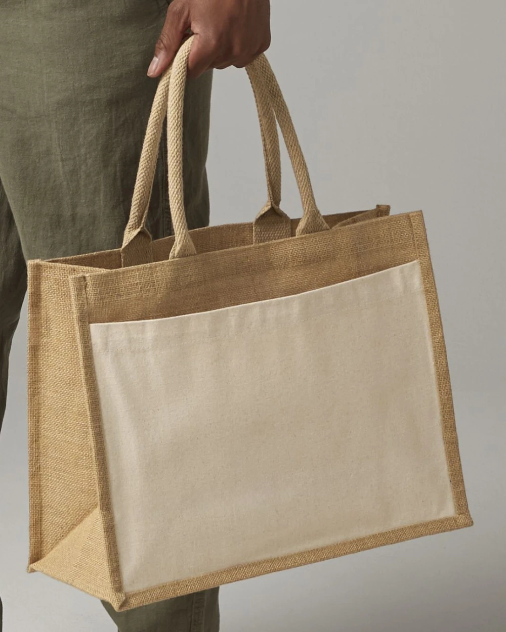 Tote bags personnalisable WESTFORDMILL COTTON PUCKET JUTE SHOPPER