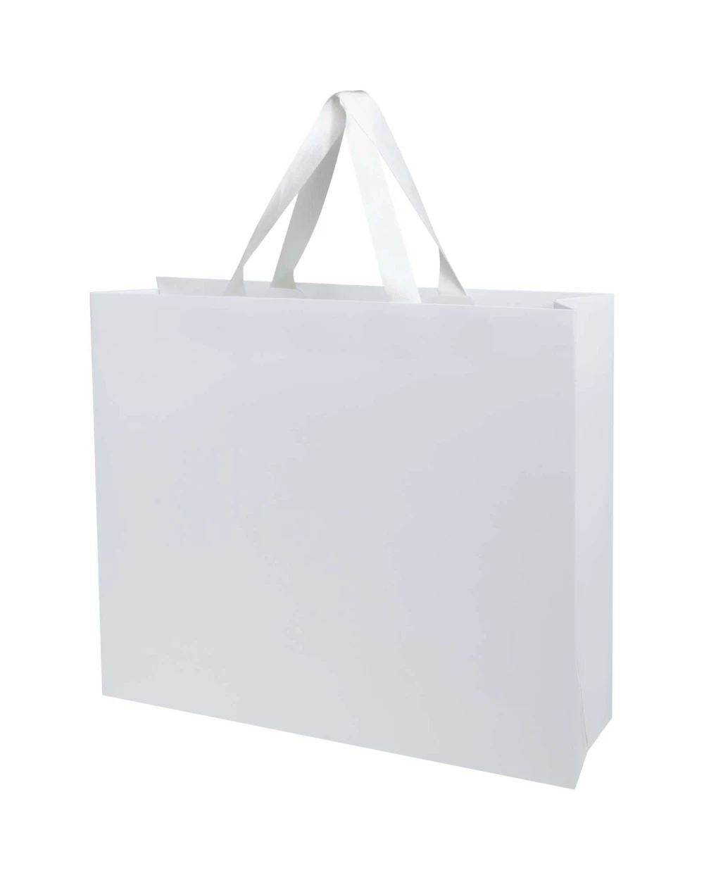 Tassen & Zakken 4DO Smartfold papieren tas van 210 g/m² met lintgrepen en een glanzende laminaatlaag - 42 x 12 x 35 cm voor bedrukking &amp; borduring