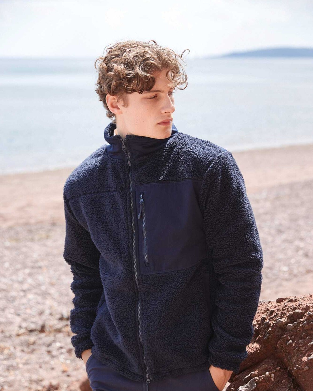 Vestes personnalisable FRONT ROW Polaire sherpa recyclée