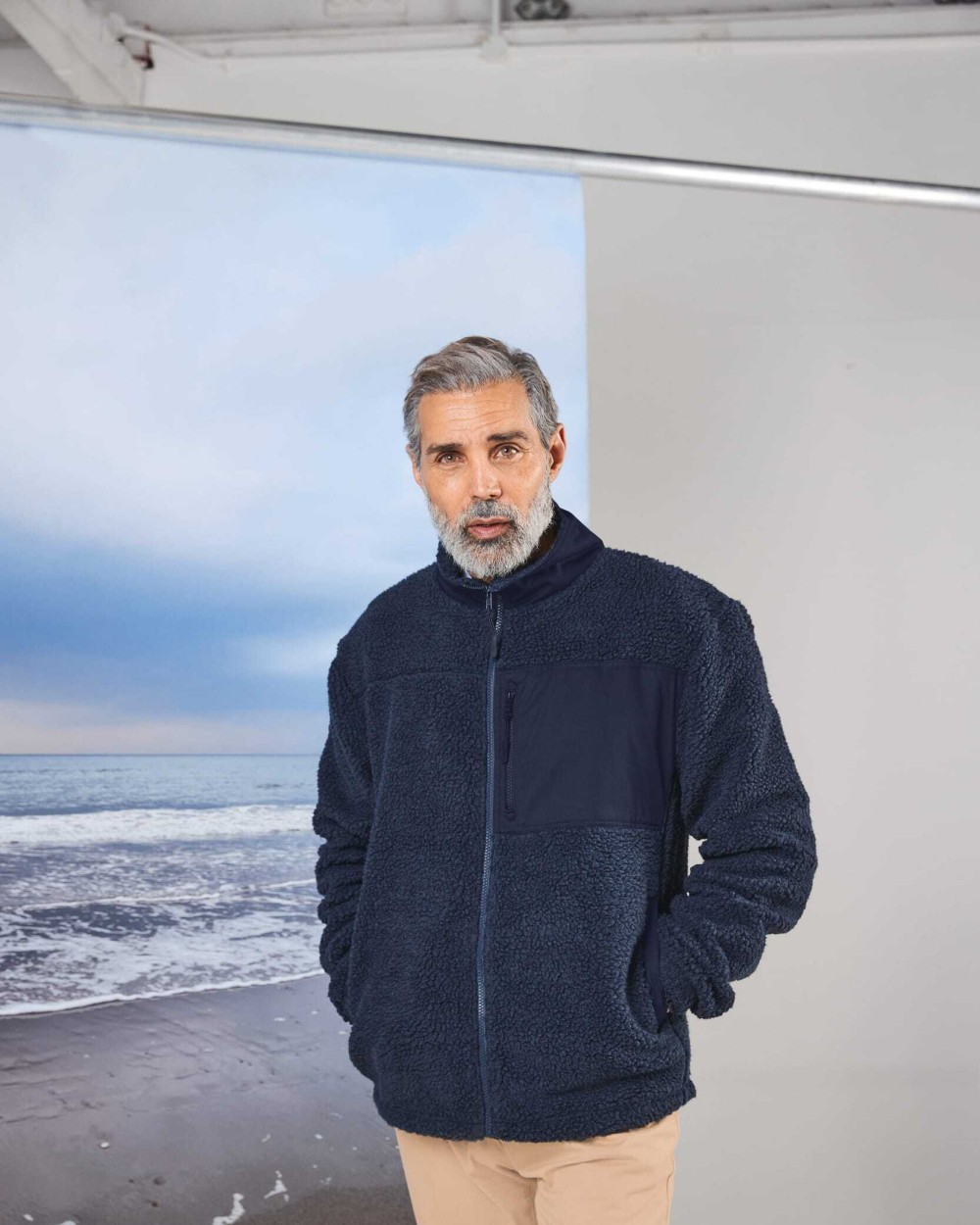 FRONT ROW Recycelter Sherpa-Fleece Jacken personalisierbar