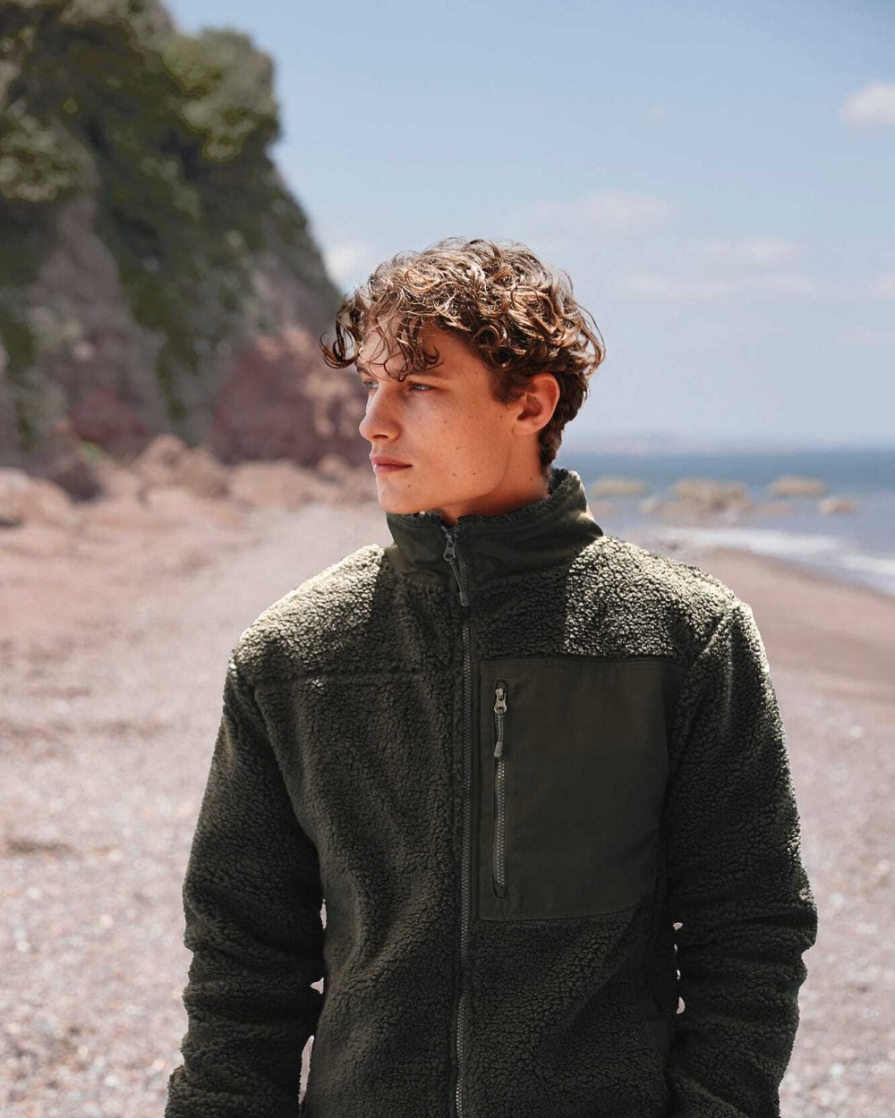 FRONT ROW Recycelter Sherpa-Fleece Jacken personalisierbar