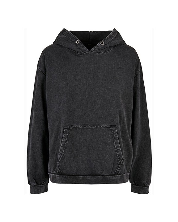 BUILD YOUR BRAND Ladies´ Acid Washed Oversize Hoody Sweatshirts personalisierbar