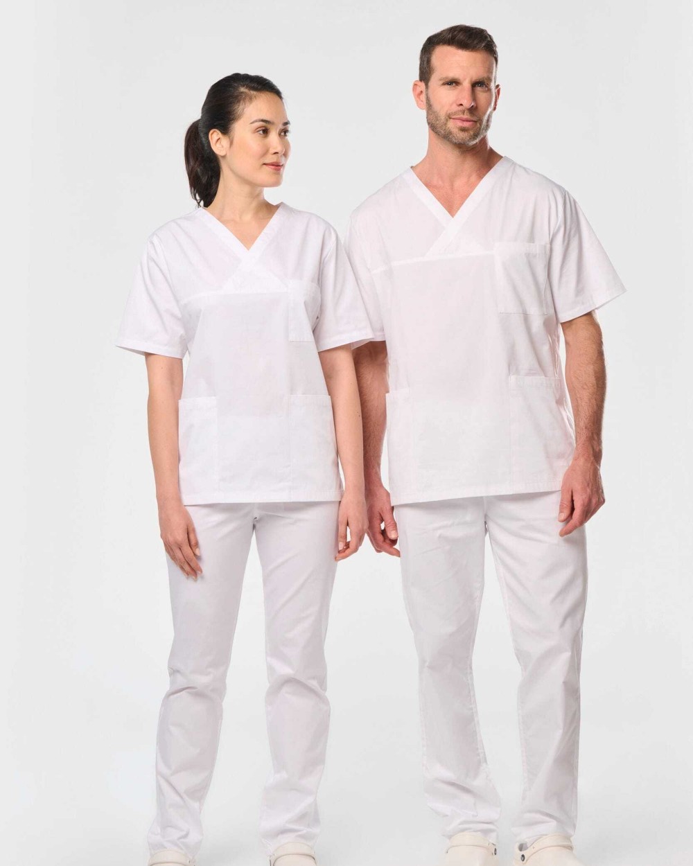 WK. DESIGNED TO WORK Kurzärmlige Unisex-Tunika aus Baumwolle Schürzen personalisierbar