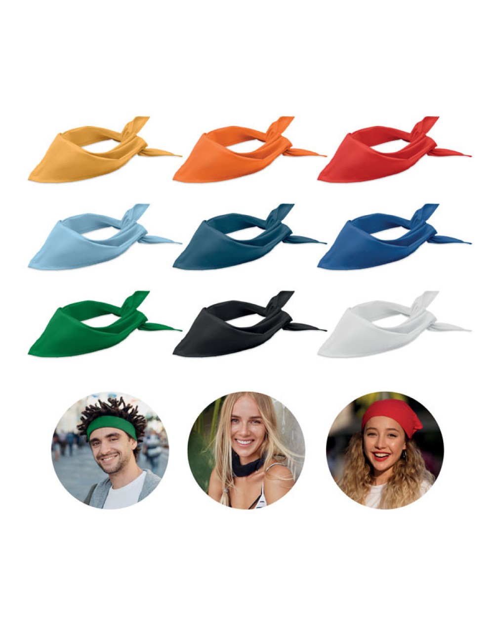 Bandanas, Foulards & Cravates personnalisable 4DO Foulard multifonctions Poly Cotton