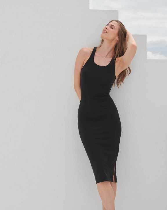 SKINNIFIT Kleid für Damen mit Ringerrücken Kleider personalisierbar
