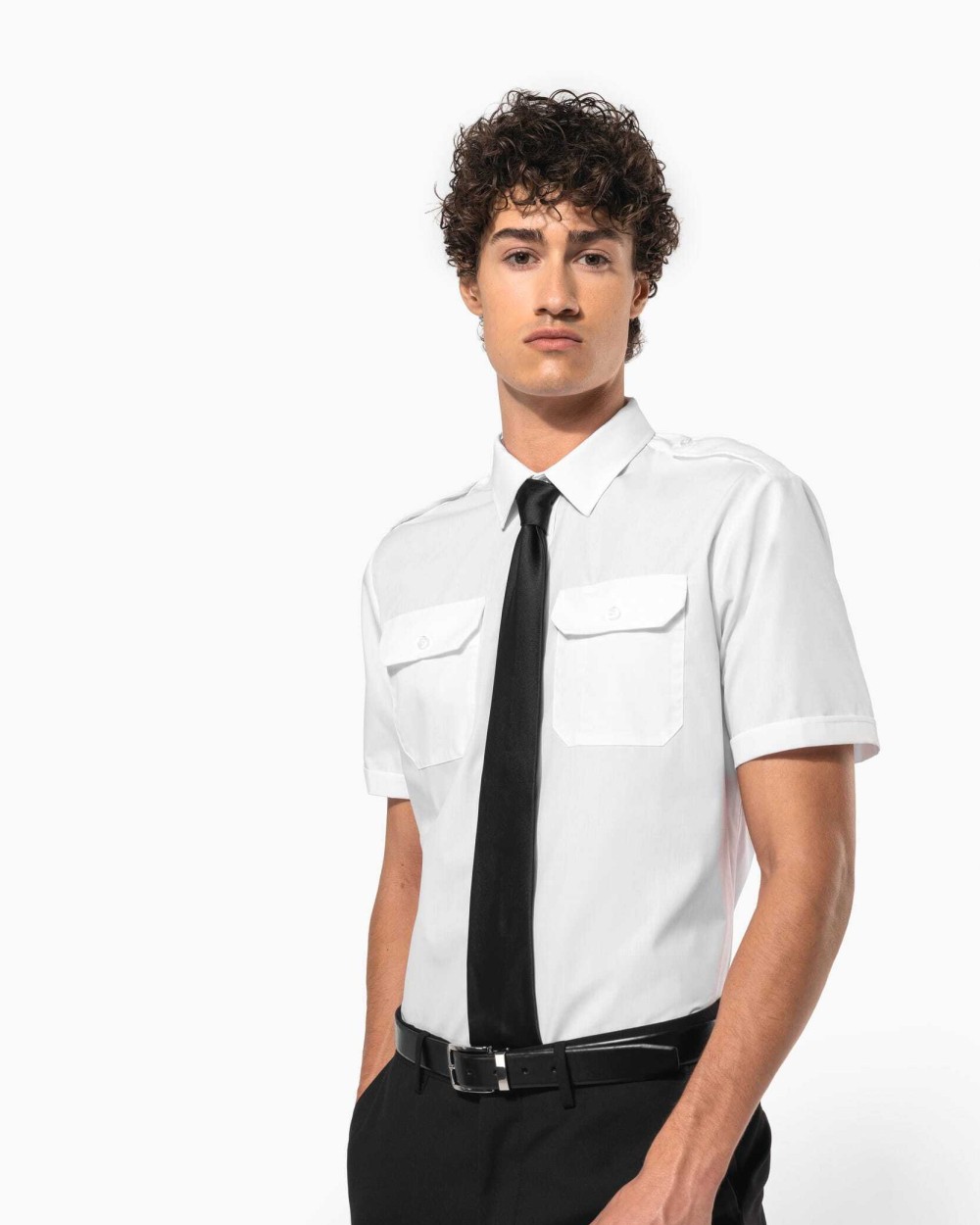 KARIBAN Kurzarm-Pilotenhemd für Herren Hemden personalisierbar