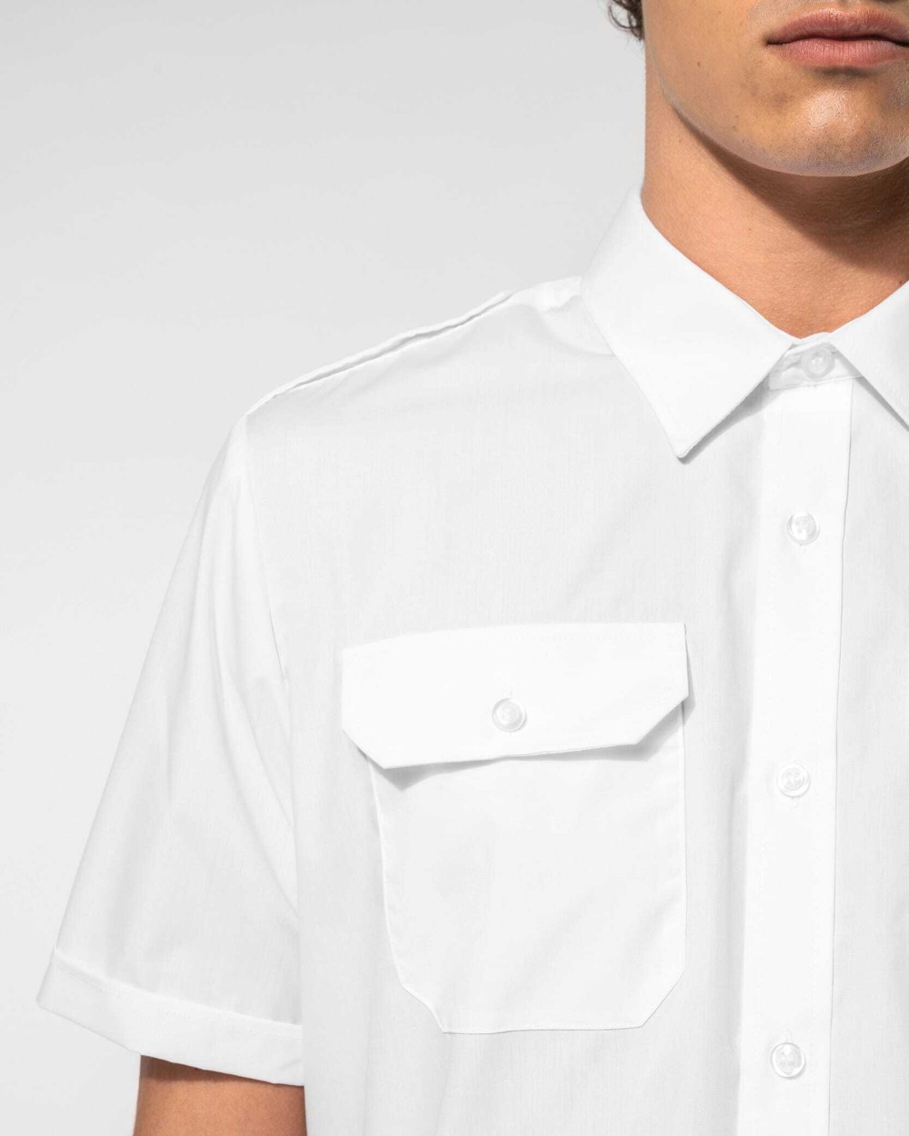 KARIBAN Kurzarm-Pilotenhemd für Herren Hemden personalisierbar