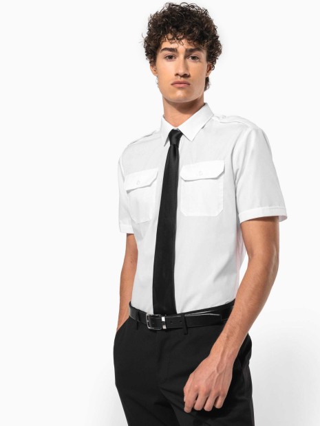 Chemises à personnaliser KARIBAN Chemise pilote manches courtes homme 