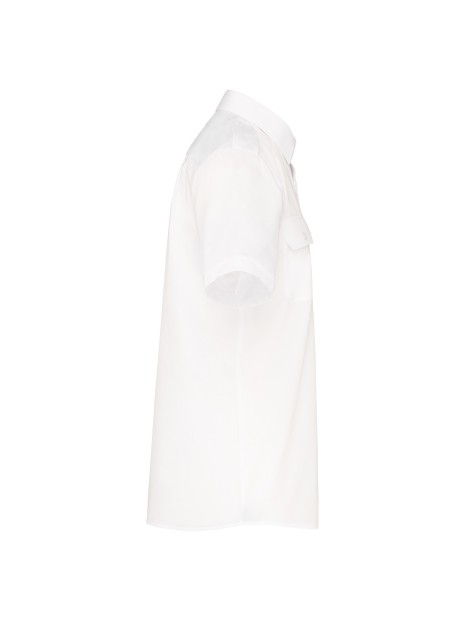 KARIBAN Chemise pilote manches courtes homme /api/colors/7a92cd2d-10d2-40b4-928b-296bb7487506 personnalisable