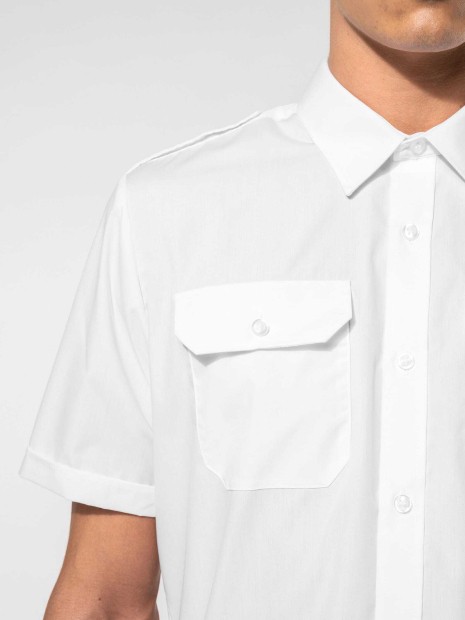 Chemises à personnaliser KARIBAN Chemise pilote manches courtes homme 