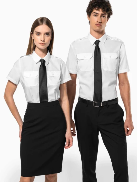 Chemises à personnaliser KARIBAN Chemise pilote manches courtes homme 