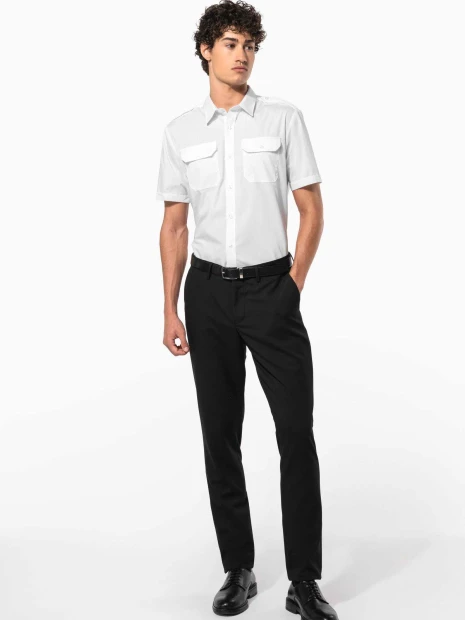 Chemises à personnaliser KARIBAN Chemise pilote manches courtes homme 