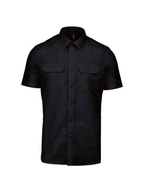KARIBAN Chemise pilote manches courtes homme /api/colors/b9fdad4a-5e94-45cb-8c03-c08b349b28c3 personnalisable