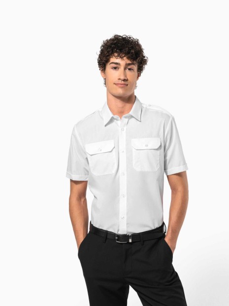 Chemises à personnaliser KARIBAN Chemise pilote manches courtes homme 