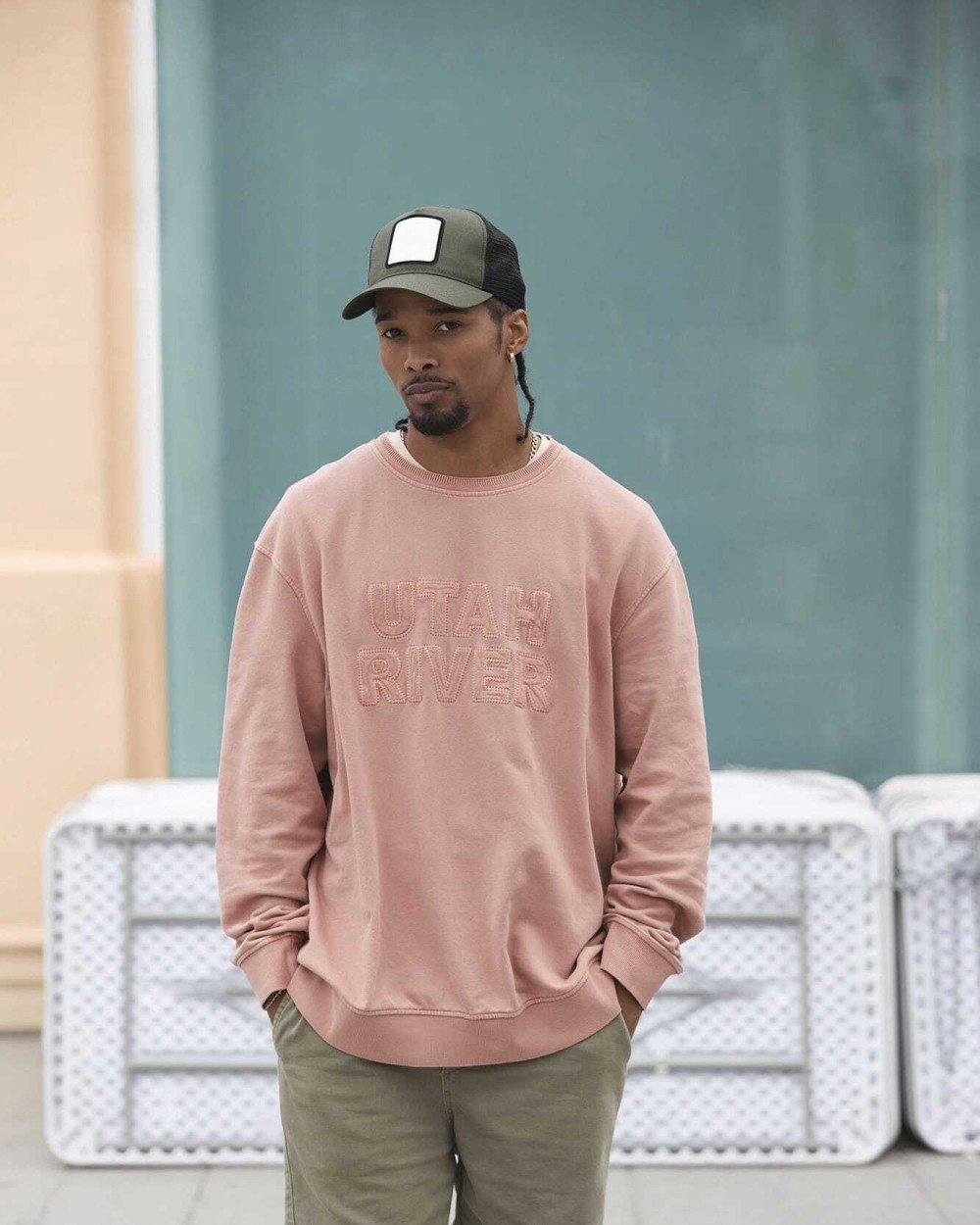 Petjes BEECHFIELD 5-panel trucker pet met vierkante patch voor bedrukking &amp; borduring