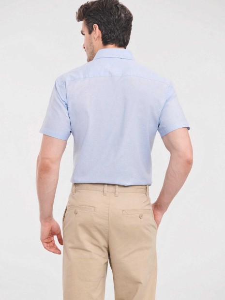 Chemises à personnaliser RUSSELL Chemise oxford cintrée manches courtes homme 
