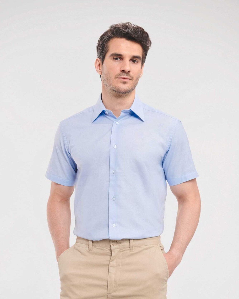 Chemises personnalisable RUSSELL Chemise oxford cintrée manches courtes homme