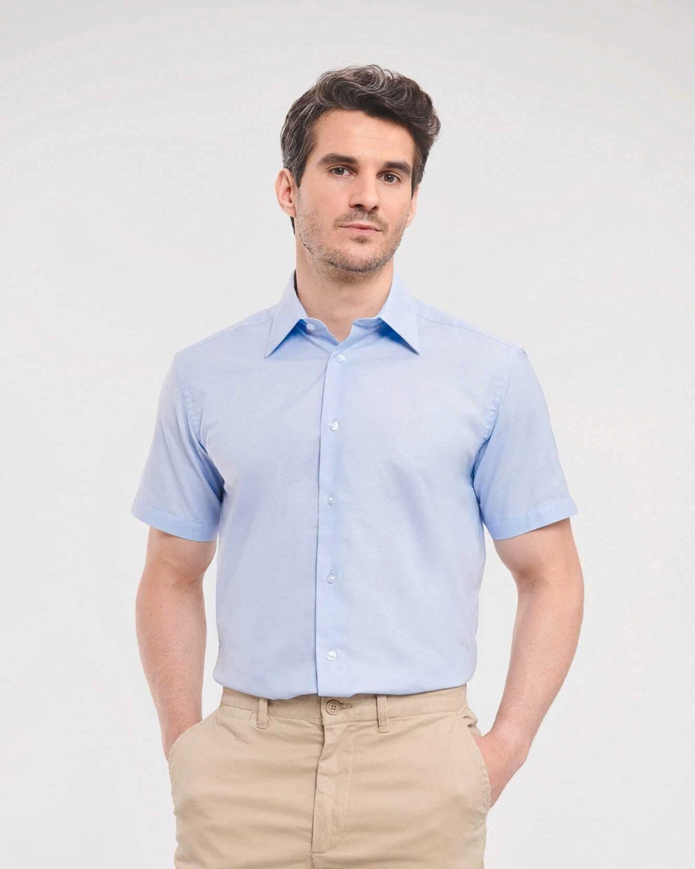 RUSSELL Tailliertes Oxford Hemd -⁠ Kurzarm Hemden personalisierbar