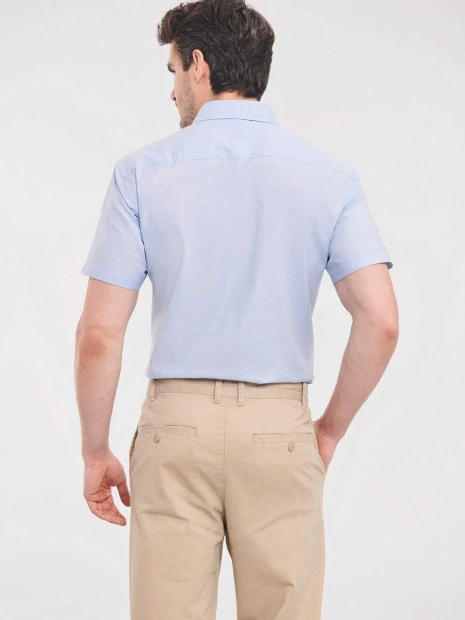 Chemises à personnaliser RUSSELL Chemise oxford cintrée manches courtes homme 