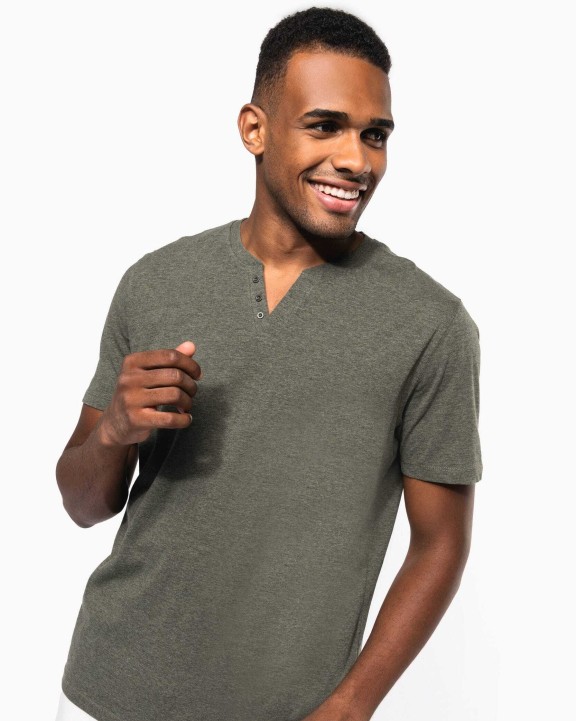 T-Shirts personnalisable KARIBAN T-shirt écoresponsable henley manches courtes homme