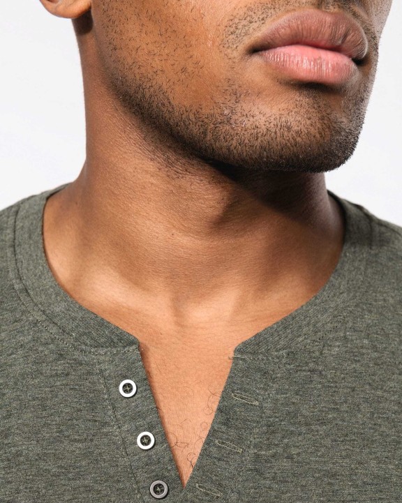 T-Shirts personnalisable KARIBAN T-shirt écoresponsable henley manches courtes homme