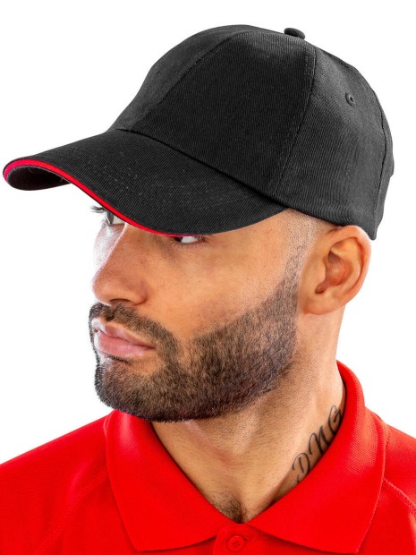 Casquettes à personnaliser RESULT Brushed Cotton Decorator Cap with Sandwich Peak 