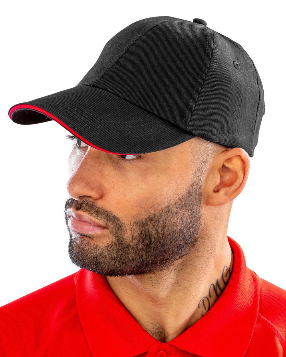 RESULT Brushed Cotton Decorator Cap with Sandwich Peak Kappen personalisierbar