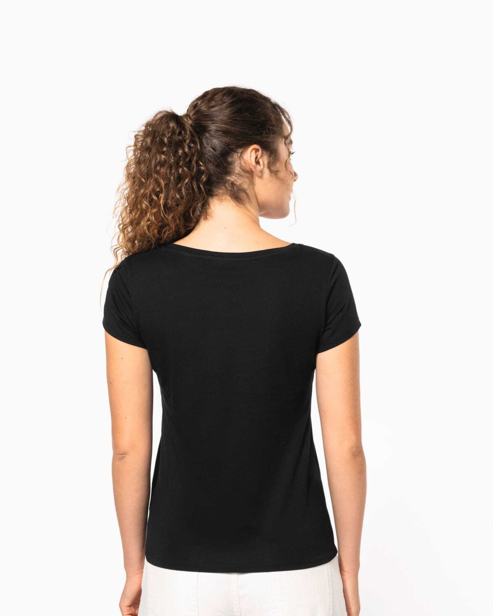 T-shirts KARIBAN Dames-T-shirt korte mouwen met boothals voor bedrukking &amp; borduring