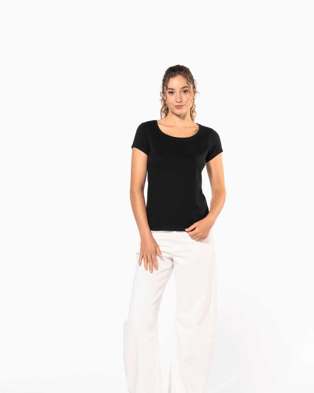 KARIBAN Ladies’ boat neck short-sleeved T-shirt T-Shirts personalisierbar