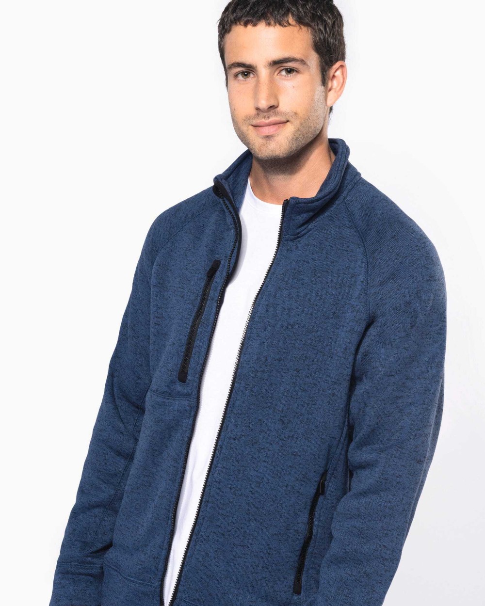 Vestes personnalisable KARIBAN Veste zippée chinée homme