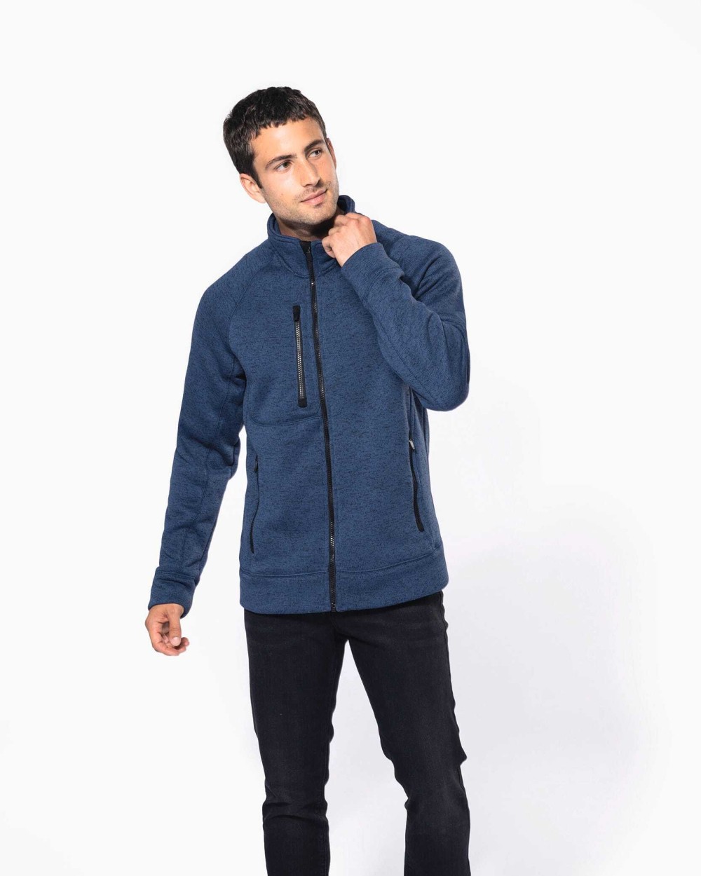 Jassen KARIBAN Heather herenvest met rits voor bedrukking &amp; borduring