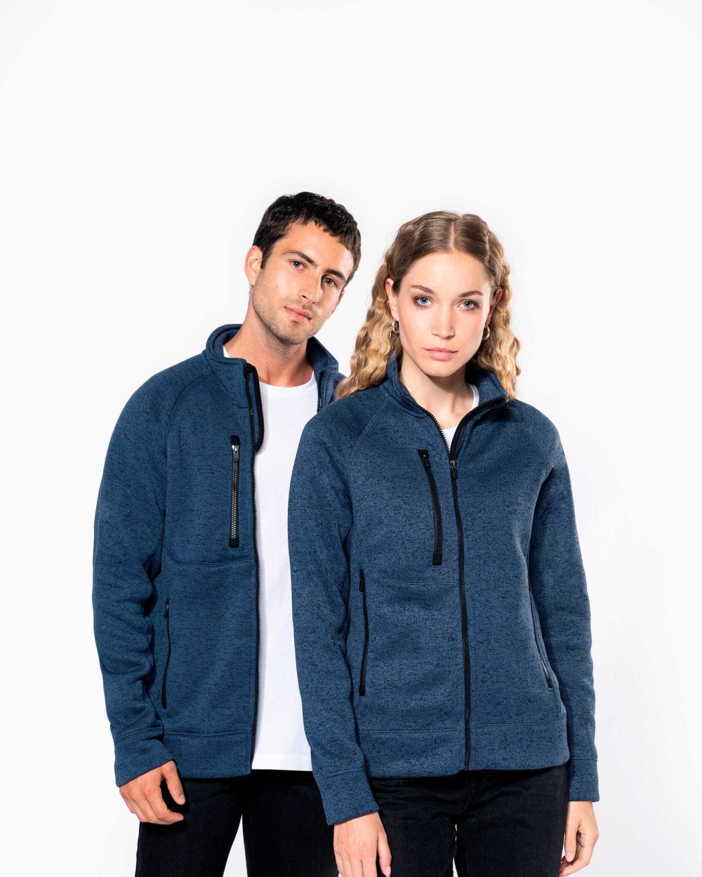 Vestes personnalisable KARIBAN Veste zippée chinée homme