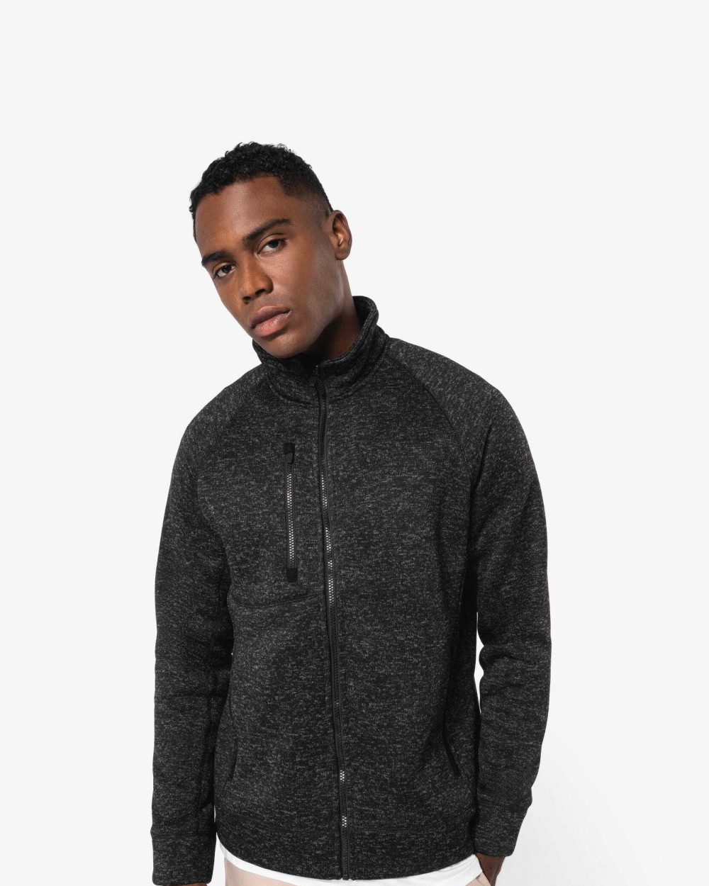 Vestes personnalisable KARIBAN Veste zippée chinée homme