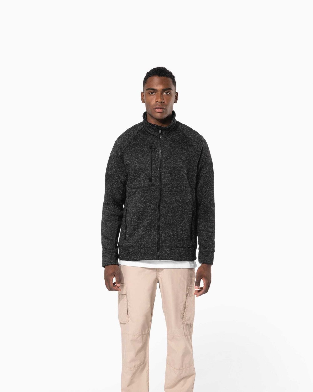 Vestes personnalisable KARIBAN Veste zippée chinée homme