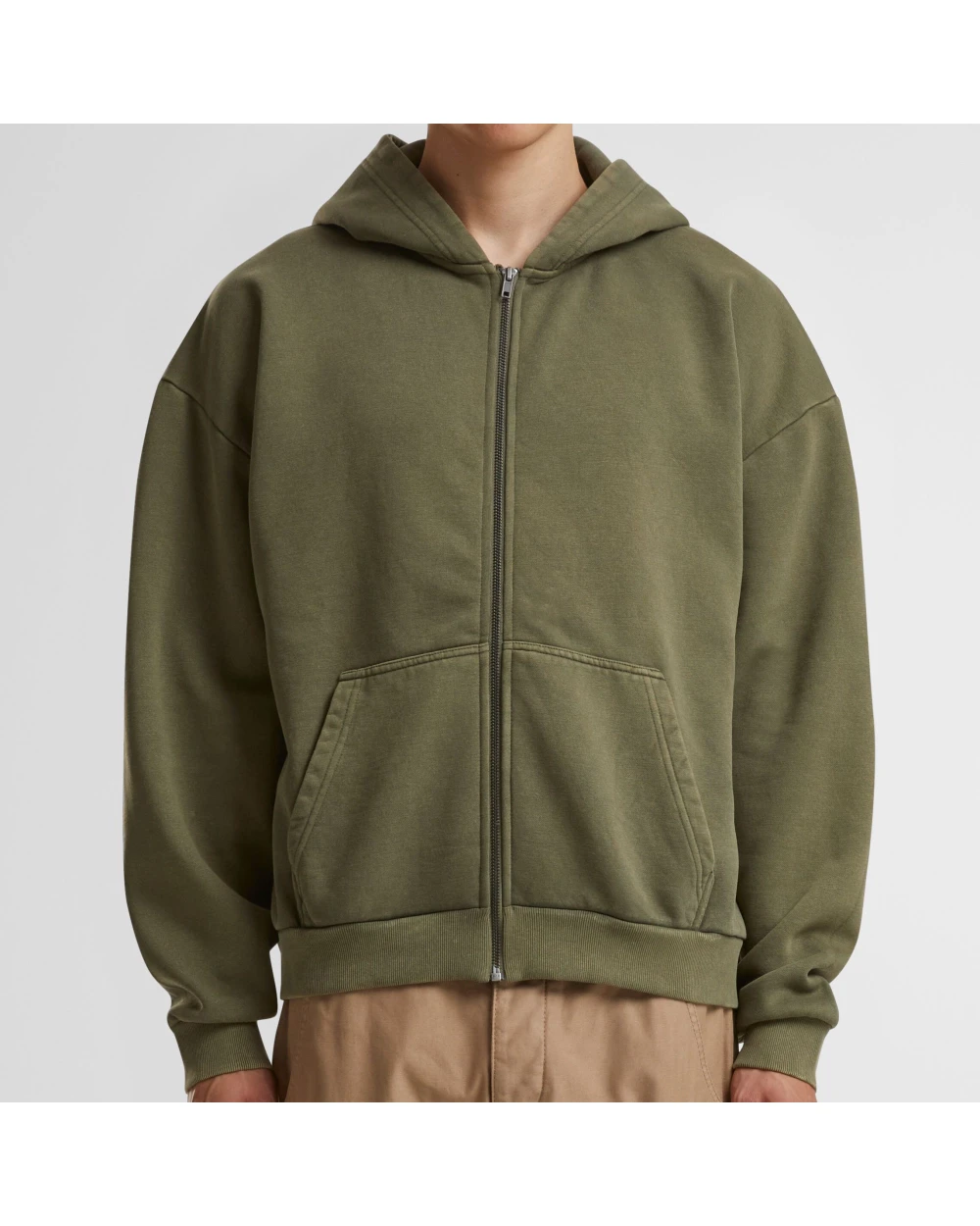 BUILD YOUR BRAND STONEWASH HEAVY ZIP HOODIE Sweatshirts personalisierbar