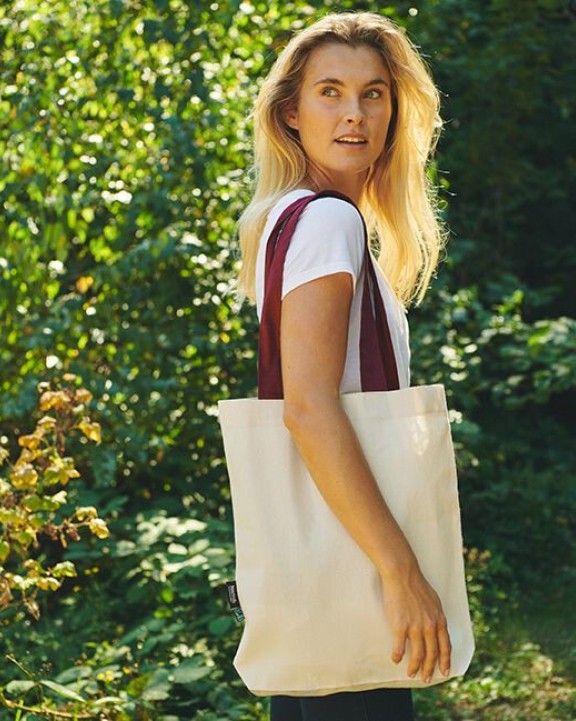 NEUTRAL TWILL BAG WITH CONTRAST HANDLES Taschen personalisierbar