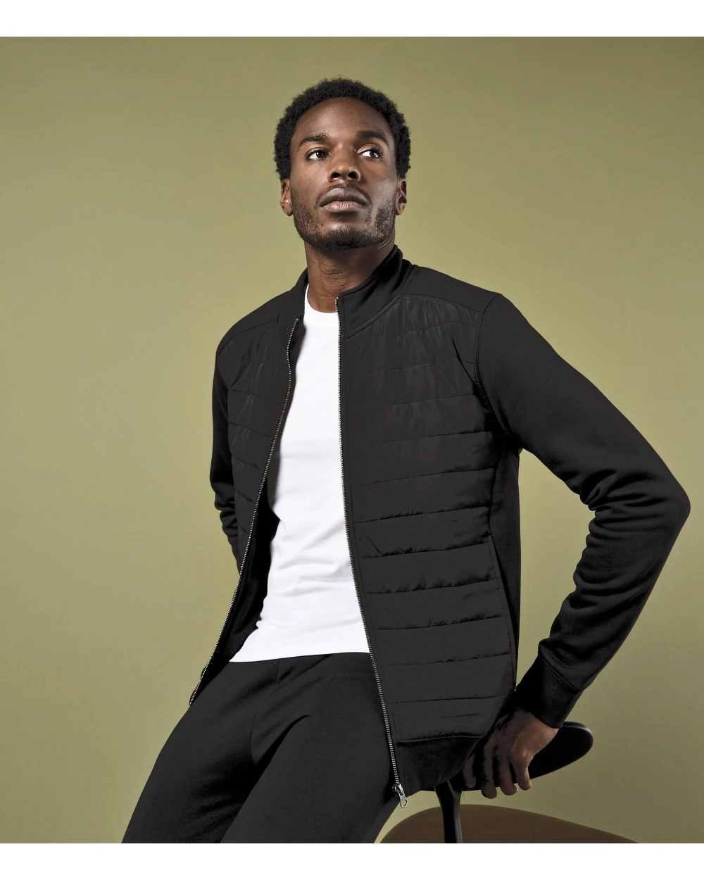 KUSTOM KIT Regular Fit Quilted Full Zip Sweatshirt Sweatshirts personalisierbar