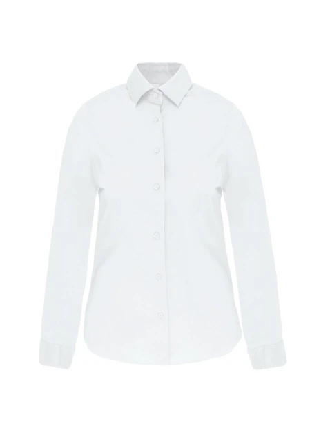KARIBAN Chemise coton / élasthanne manches longues femme /api/colors/7a92cd2d-10d2-40b4-928b-296bb7487506 personnalisable