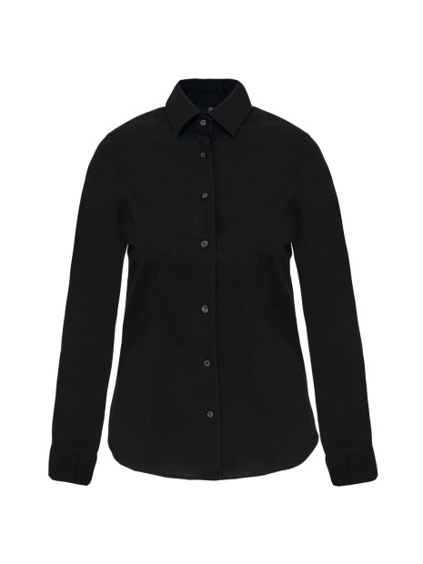 KARIBAN Chemise coton / élasthanne manches longues femme /api/colors/b9fdad4a-5e94-45cb-8c03-c08b349b28c3 personnalisable