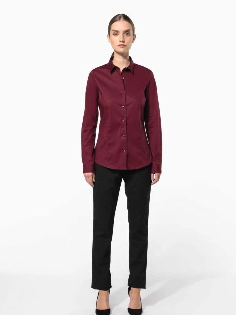 Chemises à personnaliser KARIBAN Chemise coton / élasthanne manches longues femme 