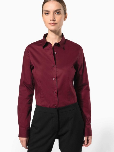 Chemises à personnaliser KARIBAN Chemise coton / élasthanne manches longues femme 