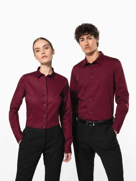 Chemises à personnaliser KARIBAN Chemise coton / élasthanne manches longues femme 